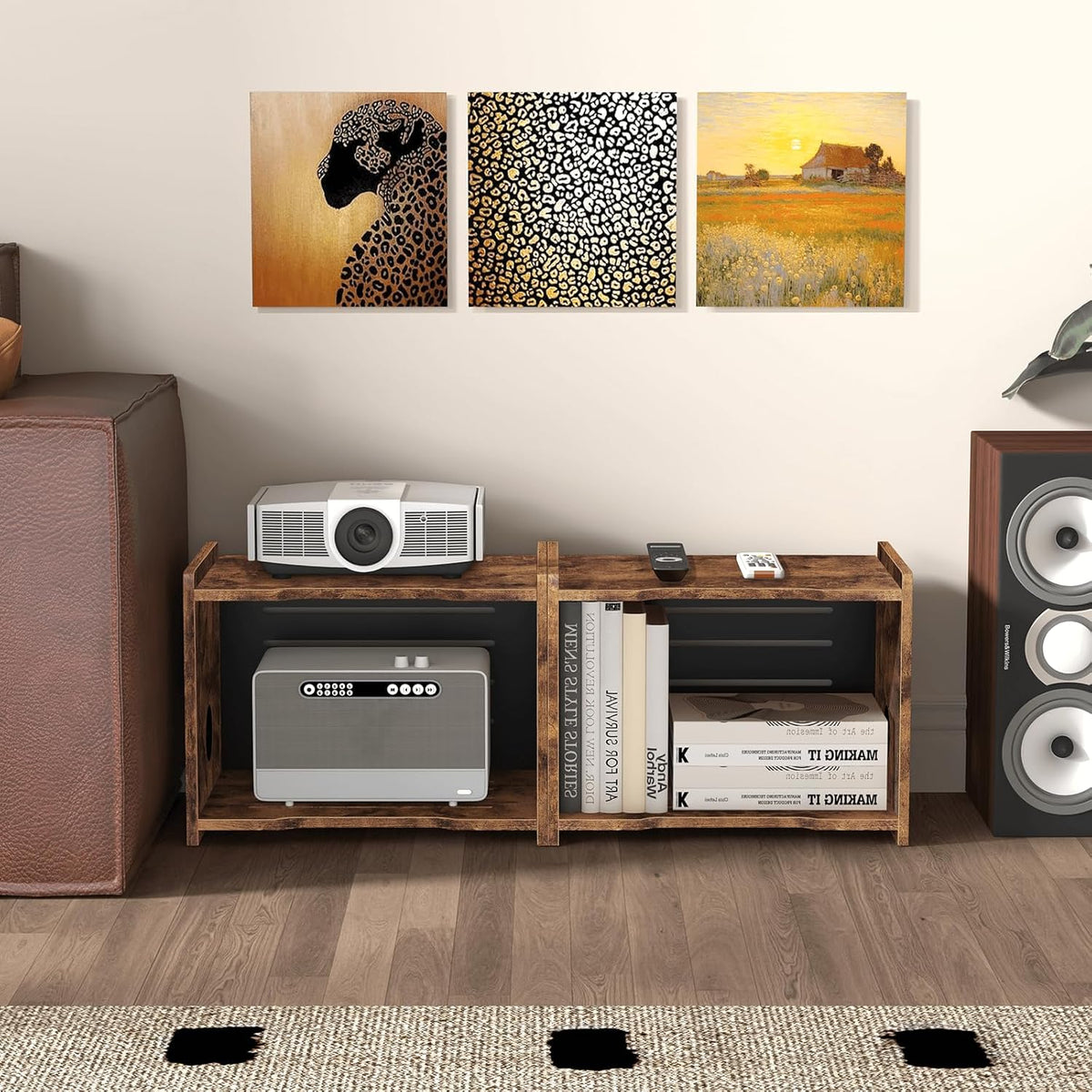 Homode Router Shelf, Wood Wifi Box Hider, Projector Shelf Stand, Router Modem...