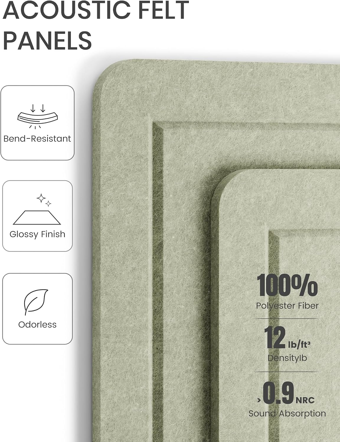 Large Arched Felt Bulletin Board 35.4''×23.6'', Sage