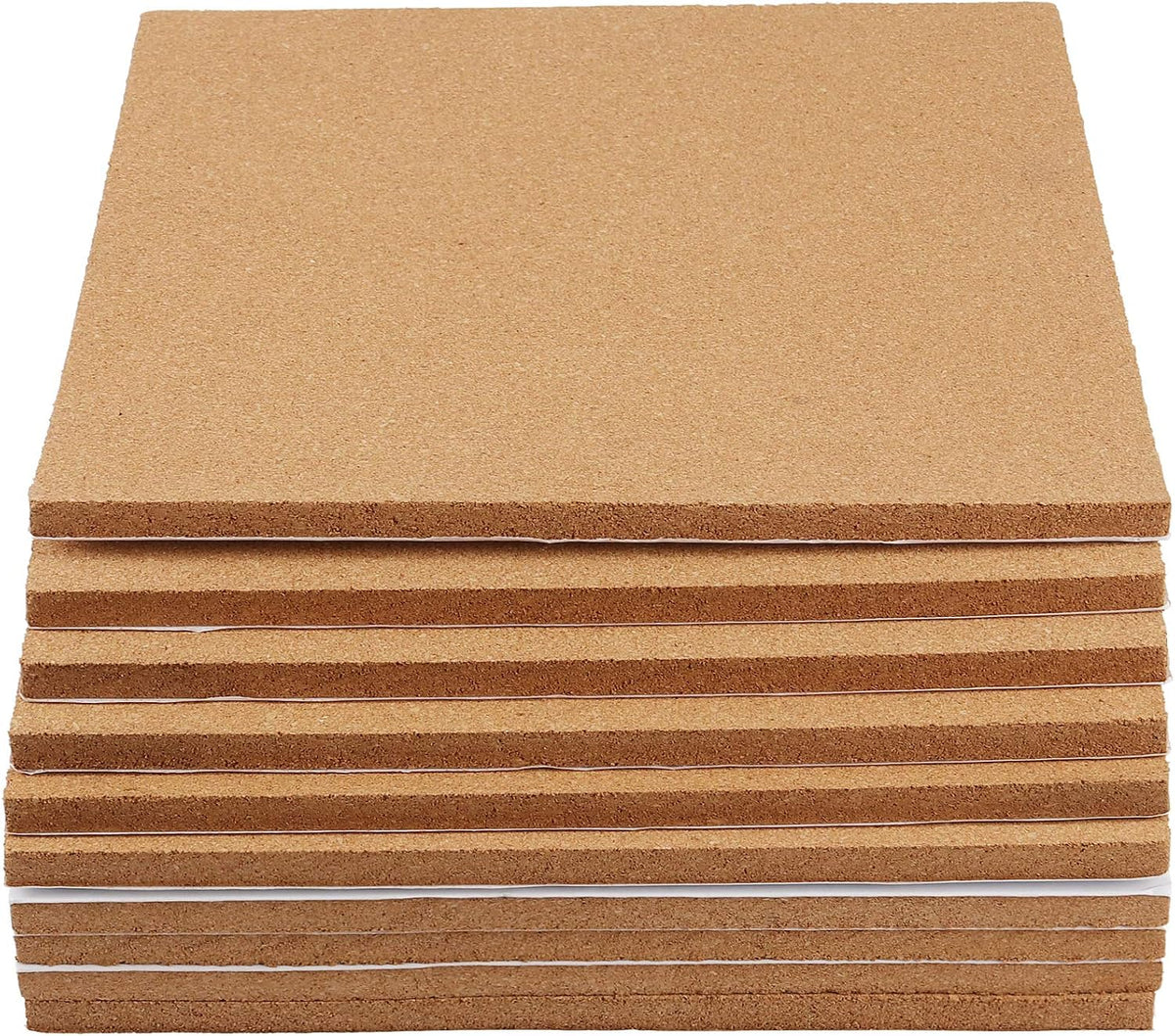 10 Pack Cork Board Tiles, 12 x 12 x 1/2 inch Bulletin Board Cork Panels, Cork...