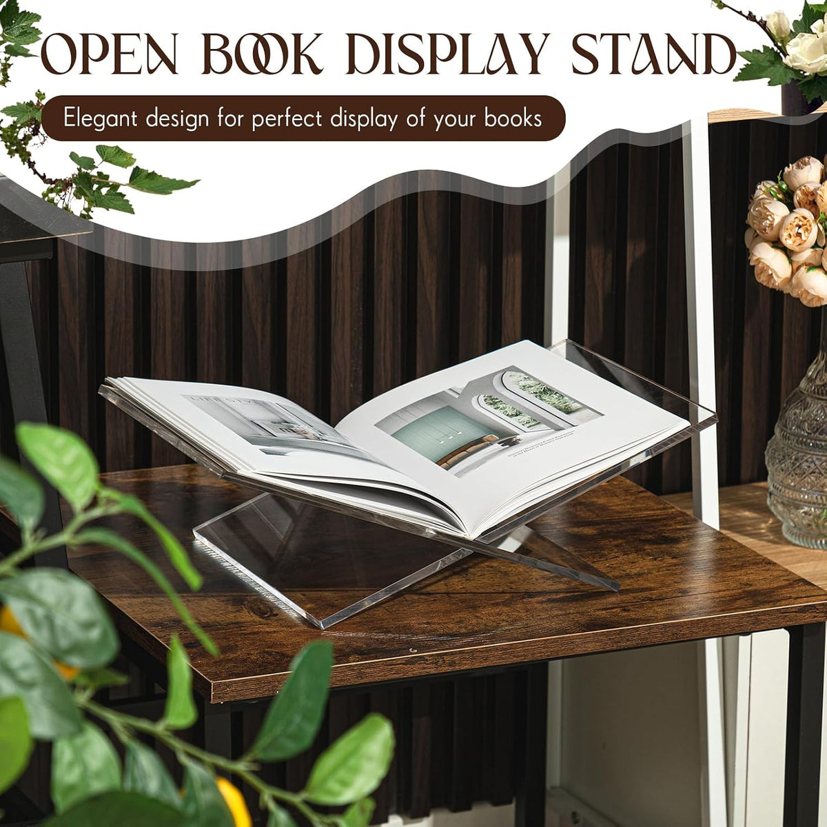 Large Acrylic Book Stands 15.8" x 9.5" x 5.4" Thicken Book Hol...