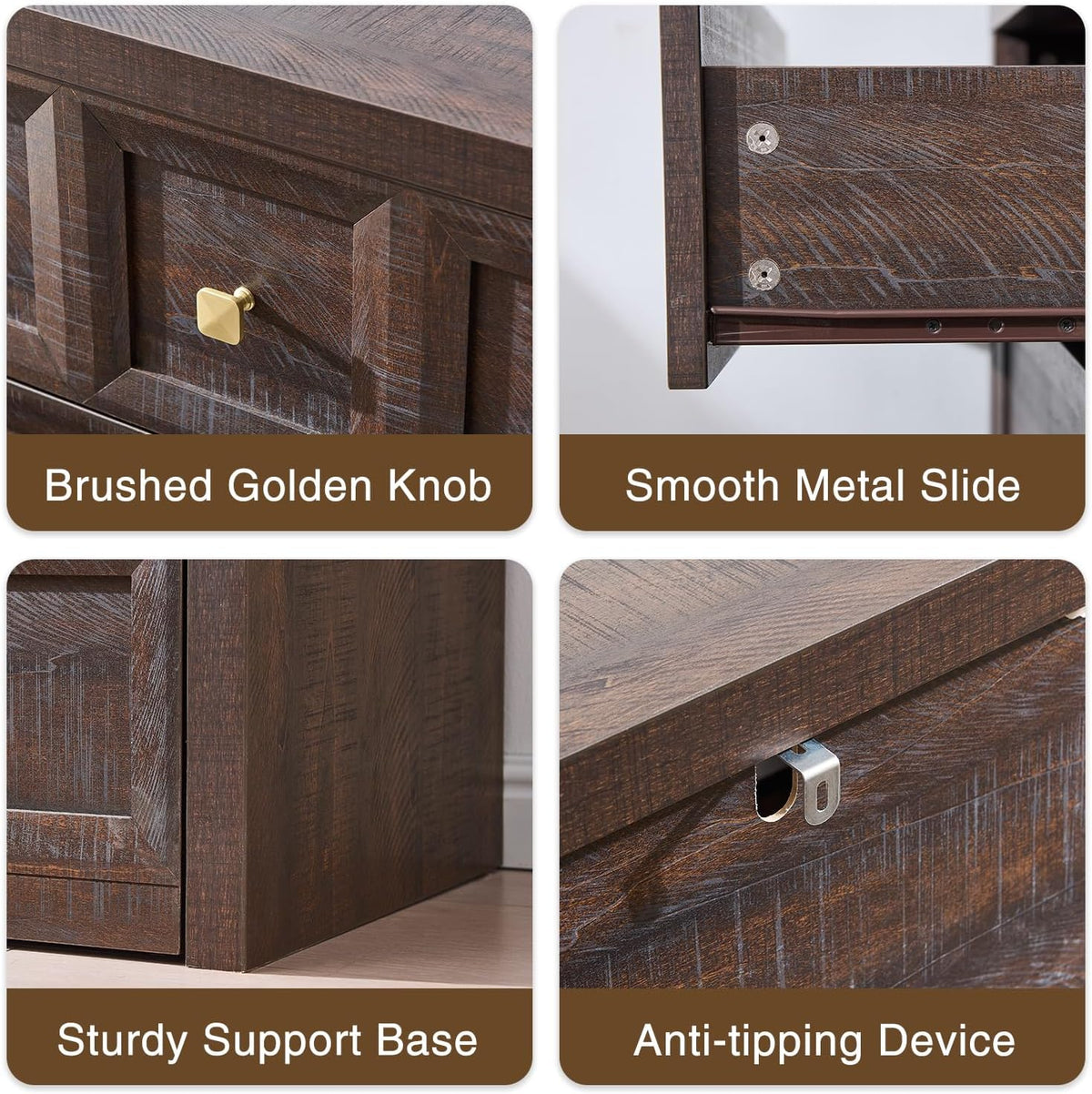 5 Drawers Dresser for Bedroom, 45.7" Tall Large Dresser & Chests of ...