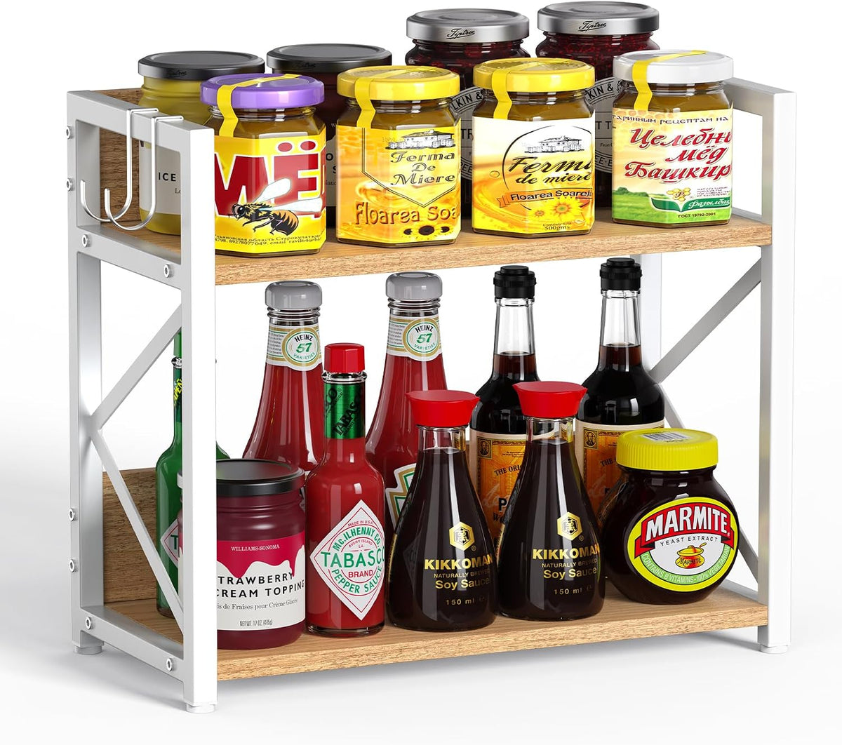RUILALIFE Kitchen-Countertop-Organizer-Shelf, 2 Tier Coffee Bar Station Organ...