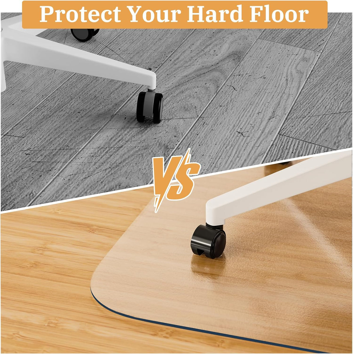 Office Chair Mat for Hardwood Floor, 46" x 60" Clear Plastic