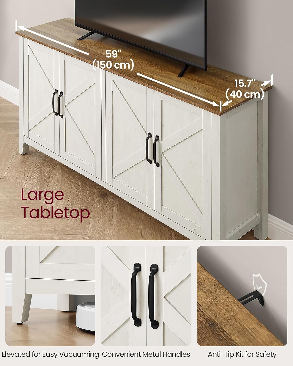 VASAGLE Buffet Cabinet, Coffee Bar, Adjustable Shelf