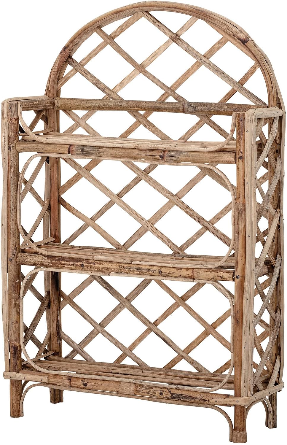 Bloomingville Boho Arched Woven Rattan 3-Tier Wall Shelf, Natural