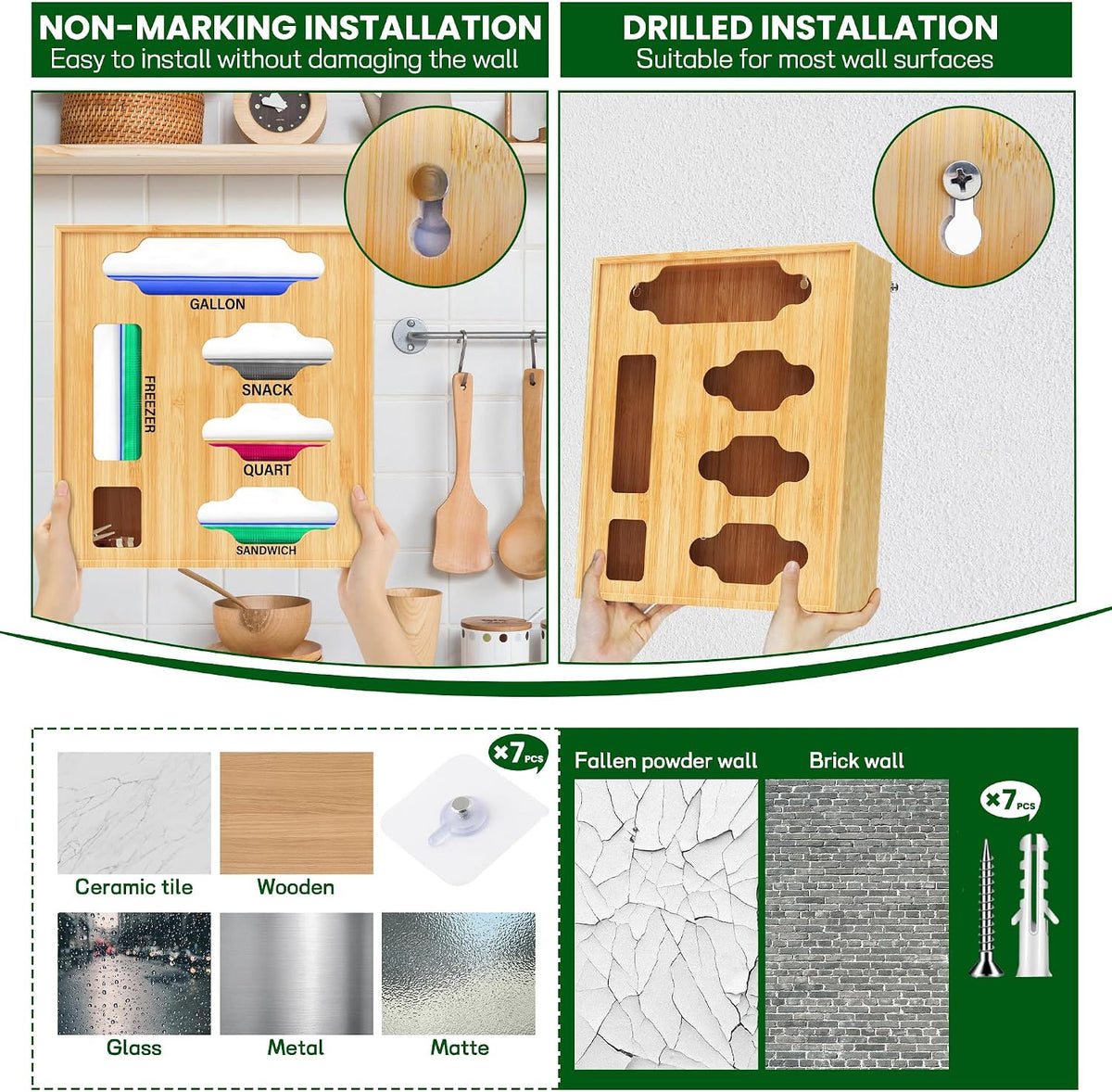 Sandwich Bag & Organizer, Aluminum Foil & Plastic Wrap Cutter
