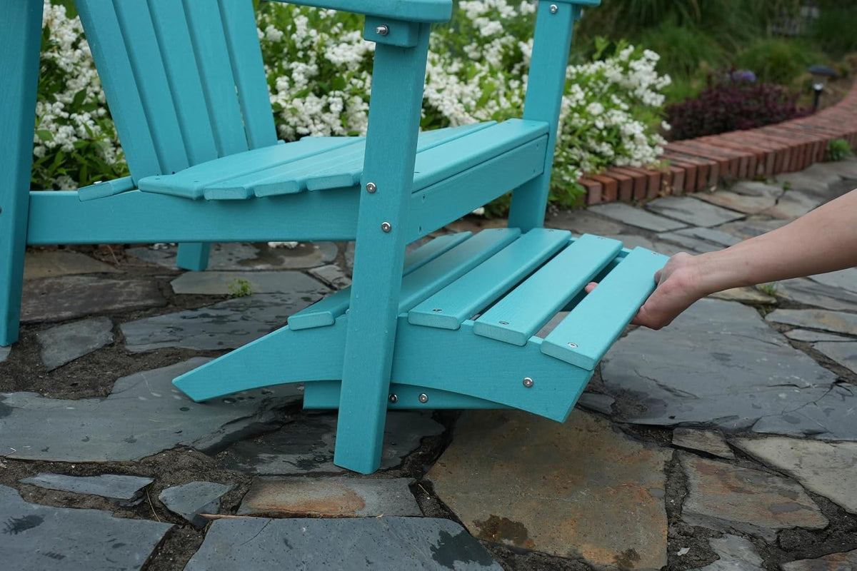nevilywood Folding Adirondack Footstool, Adirondack Footrest, Black
