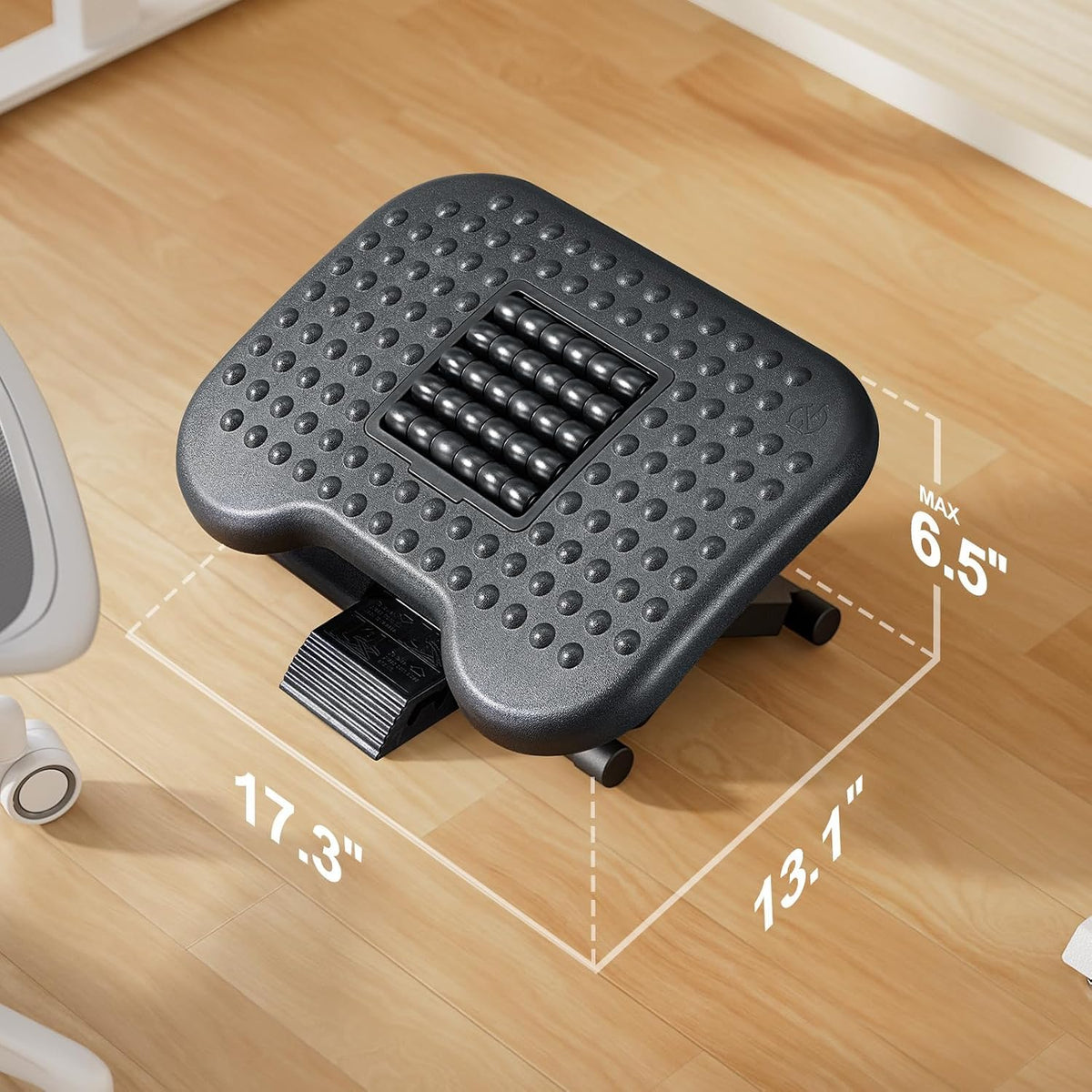 HUANUO Foot Rest for Under Desk at Work, Adjustable Footrest with Massage Tex...