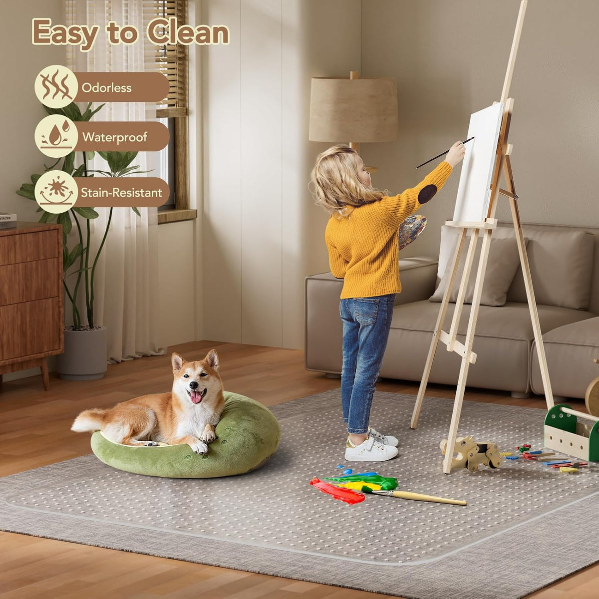 Office Chair Mat for Low Pile Carpet, 45" x 53" Clear Plastic