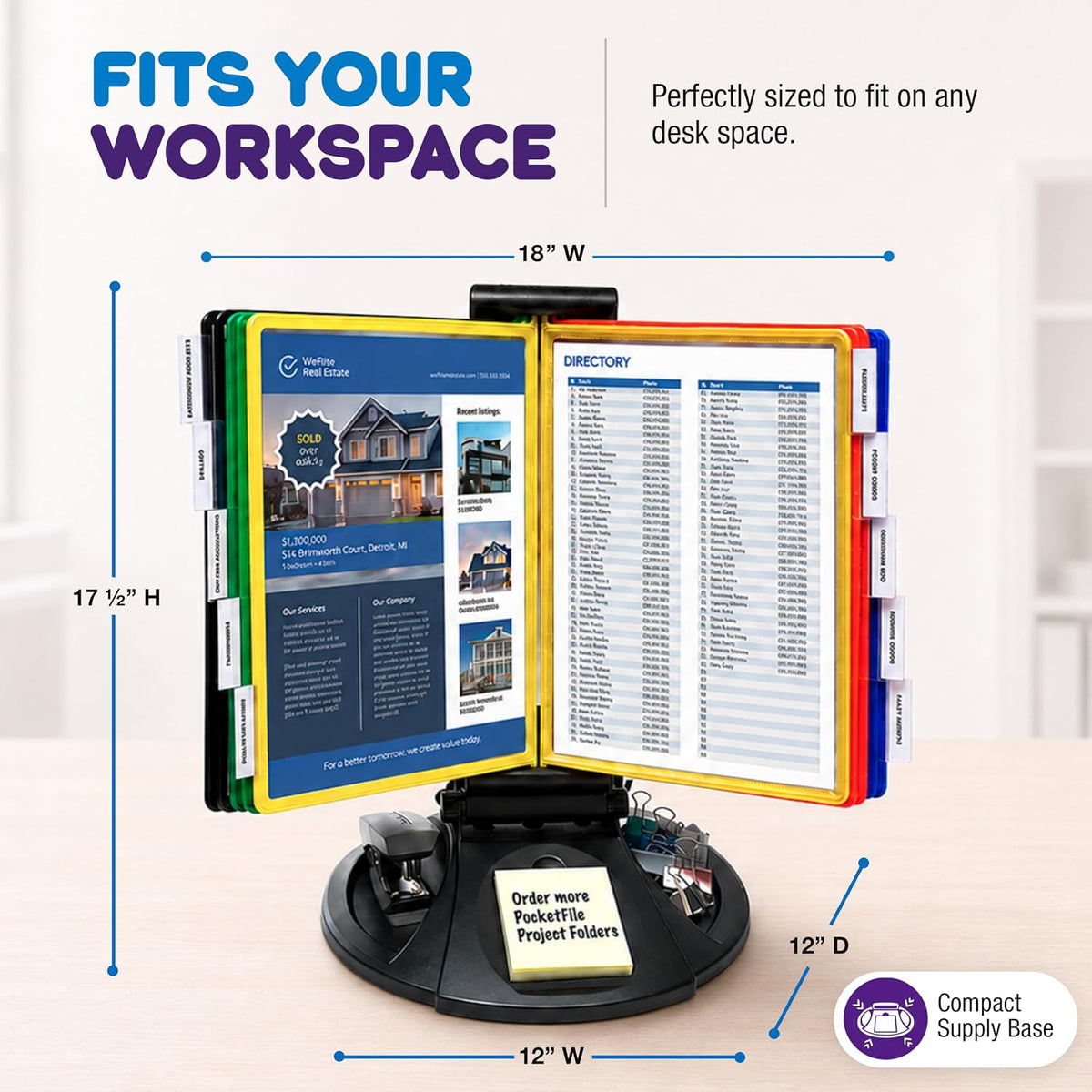 Ultimate Office AdjustaView Supply Base Desk Reference Display Organizer CL