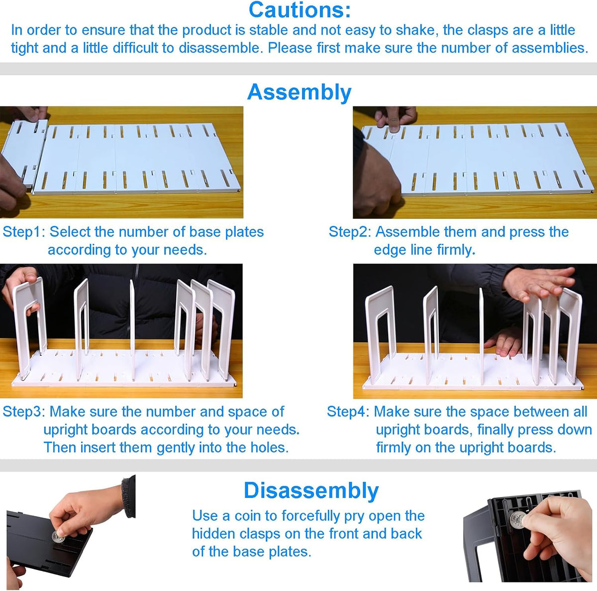 Adjustable Vertical File Sorter Sturdy Plastic Expandable Upright File Holder...