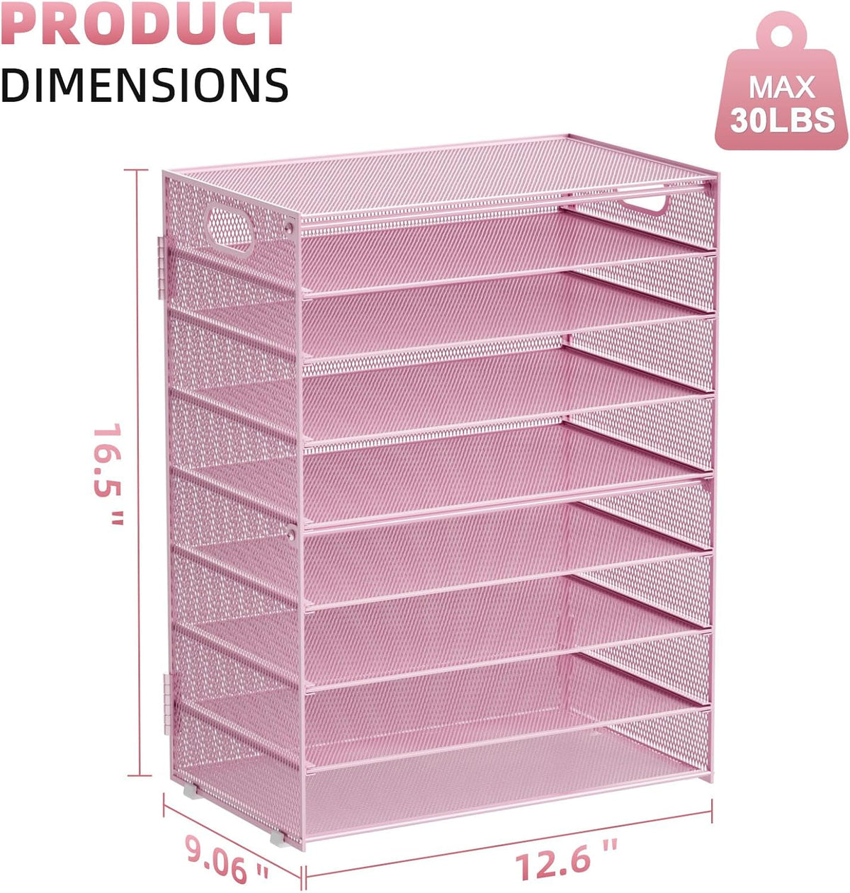 Marbrasse Paper Organizer Letter Tray, 9 Tier Mesh File Organizer with Handle...