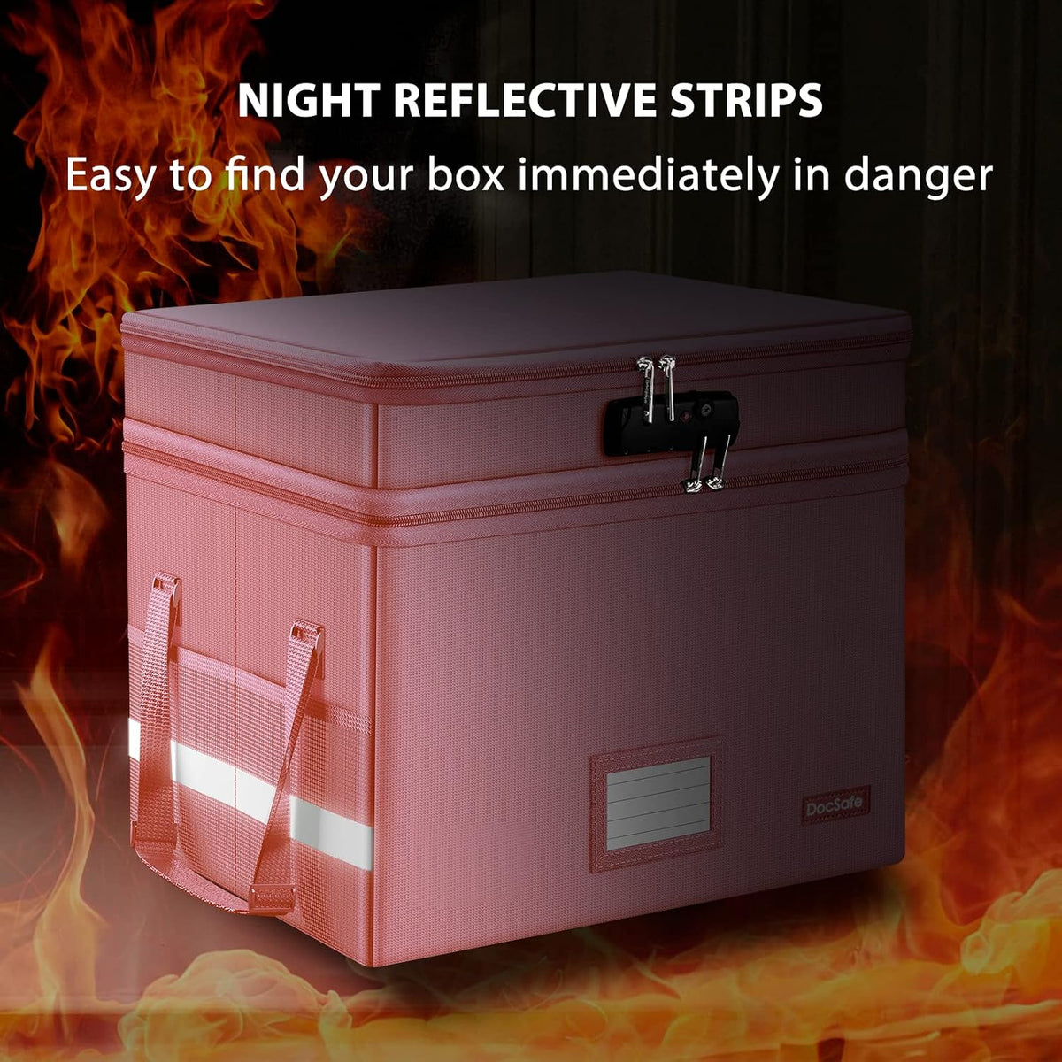 DocSafe File Box with Lock,Multi-Layer Fireproof Document Box Collapsible Fil...