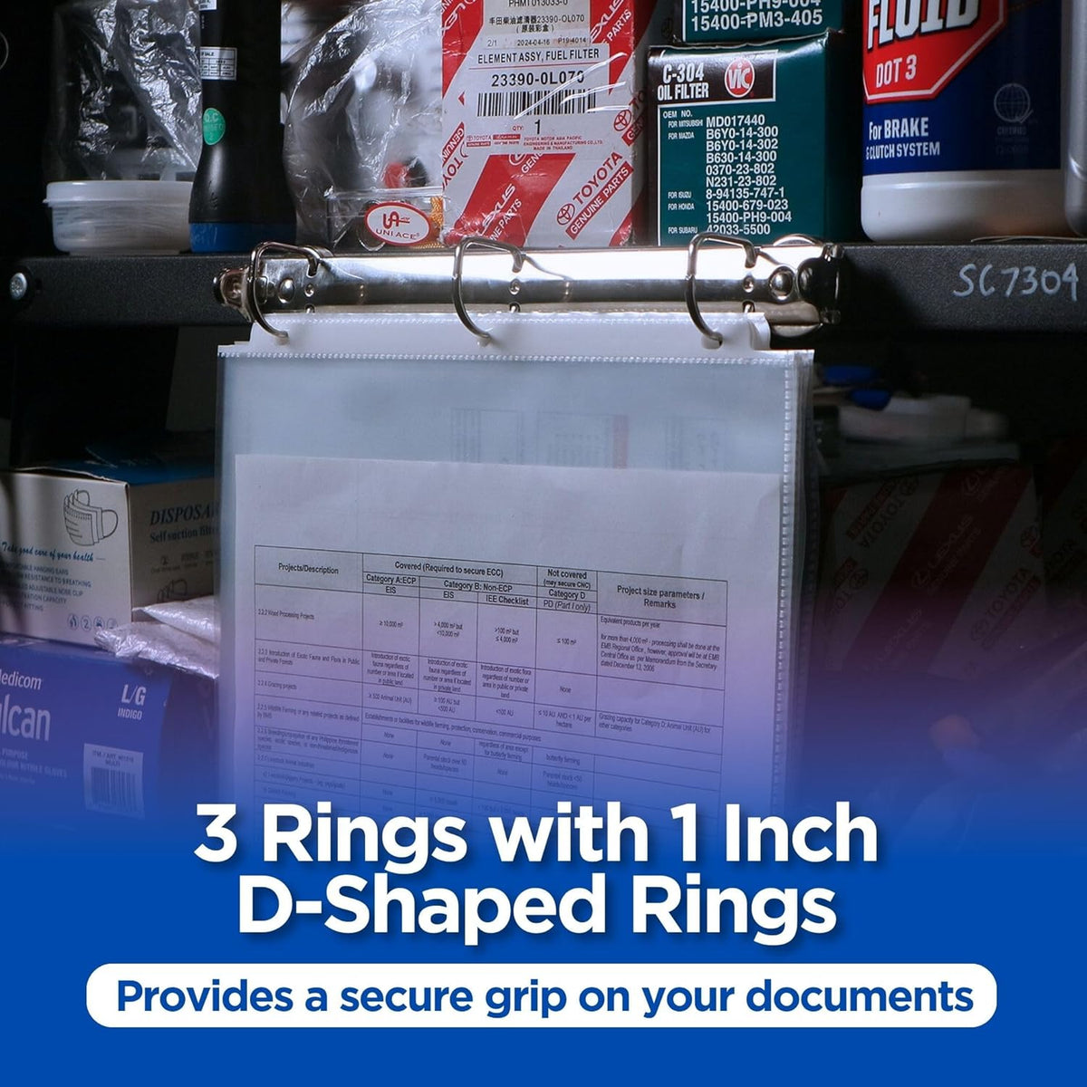 25 Pack Magnetic 3 Ring Binder, 1 Inch Locking D-Ring - Ring Binder Depot