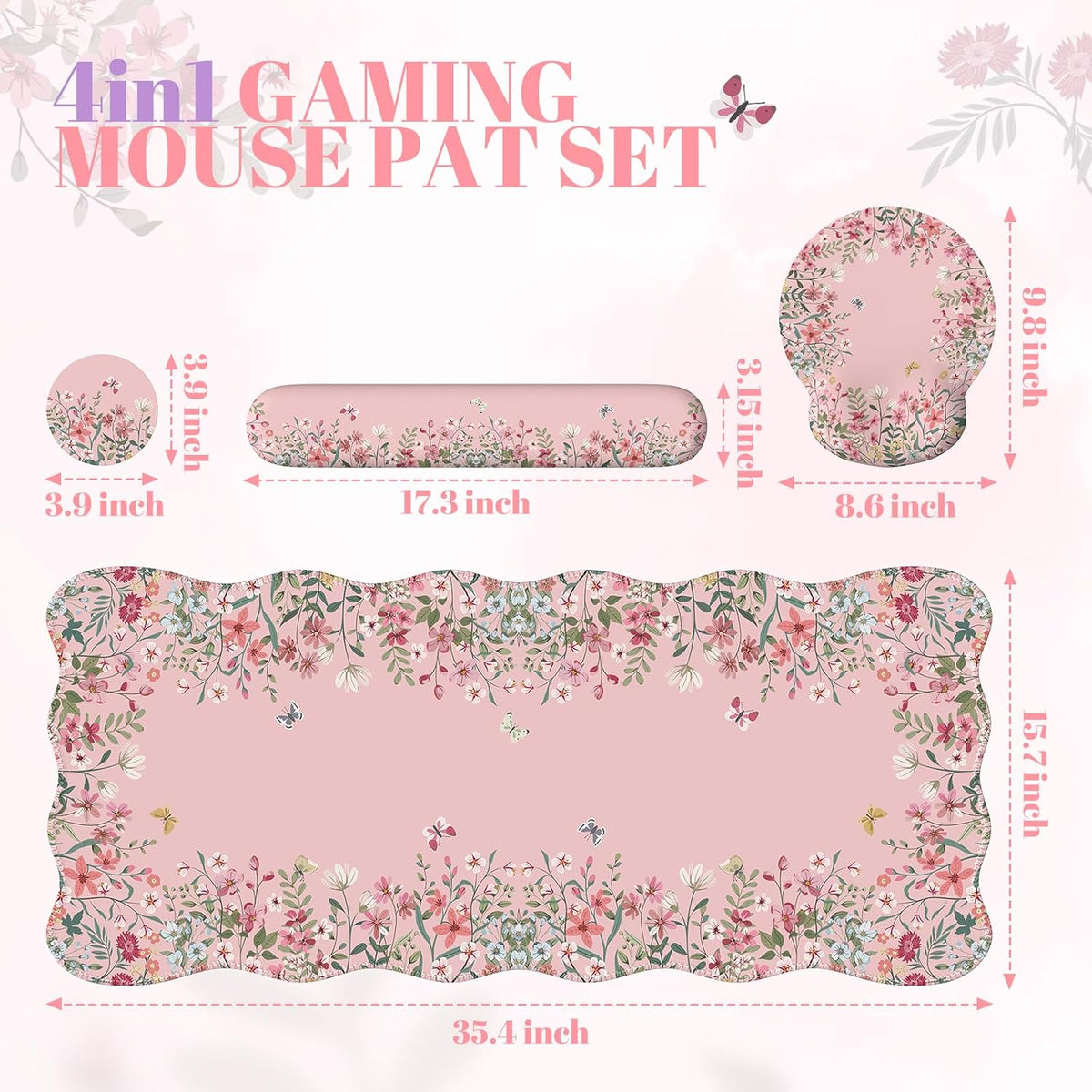 iCasso Pink Keyboard Mat 35.4"x15.7", Desk Protector for Classroom