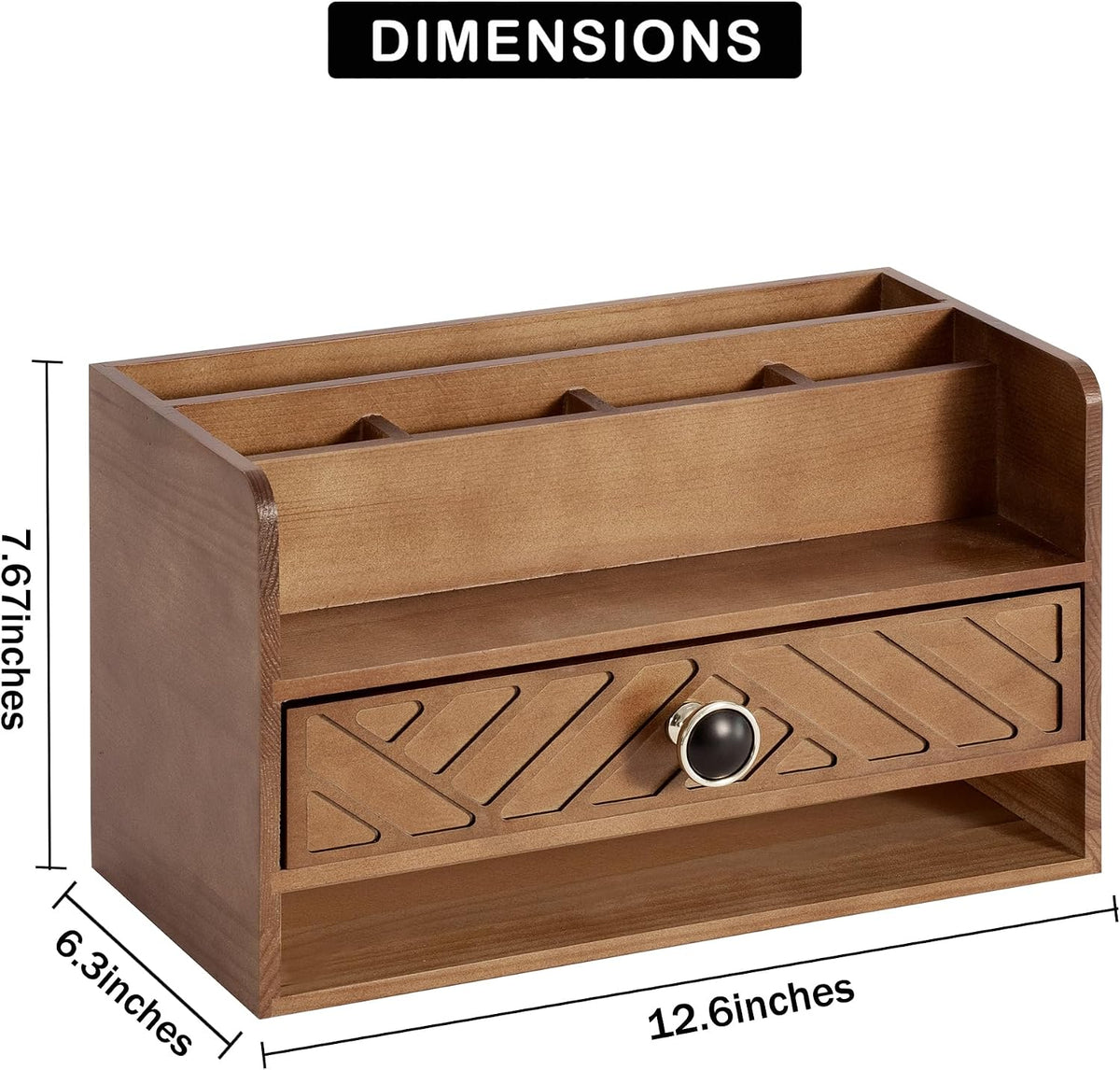 Desk Organizer with Drawer, Countertop Bill Mail Organizer and File Storage