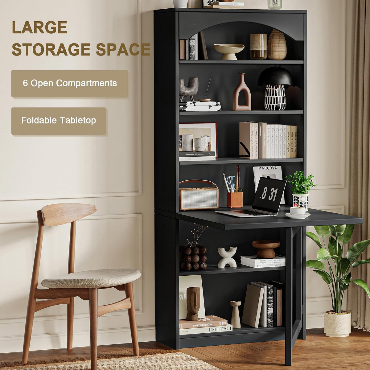 Einhomn Folding Desk with Storage, Space-Saving Foldable Convertible Writing ...