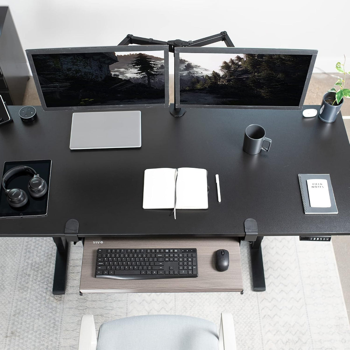 VIVO Large Clamp-on Computer Keyboard and Mouse Under Desk Slider Tray, 27 x ...