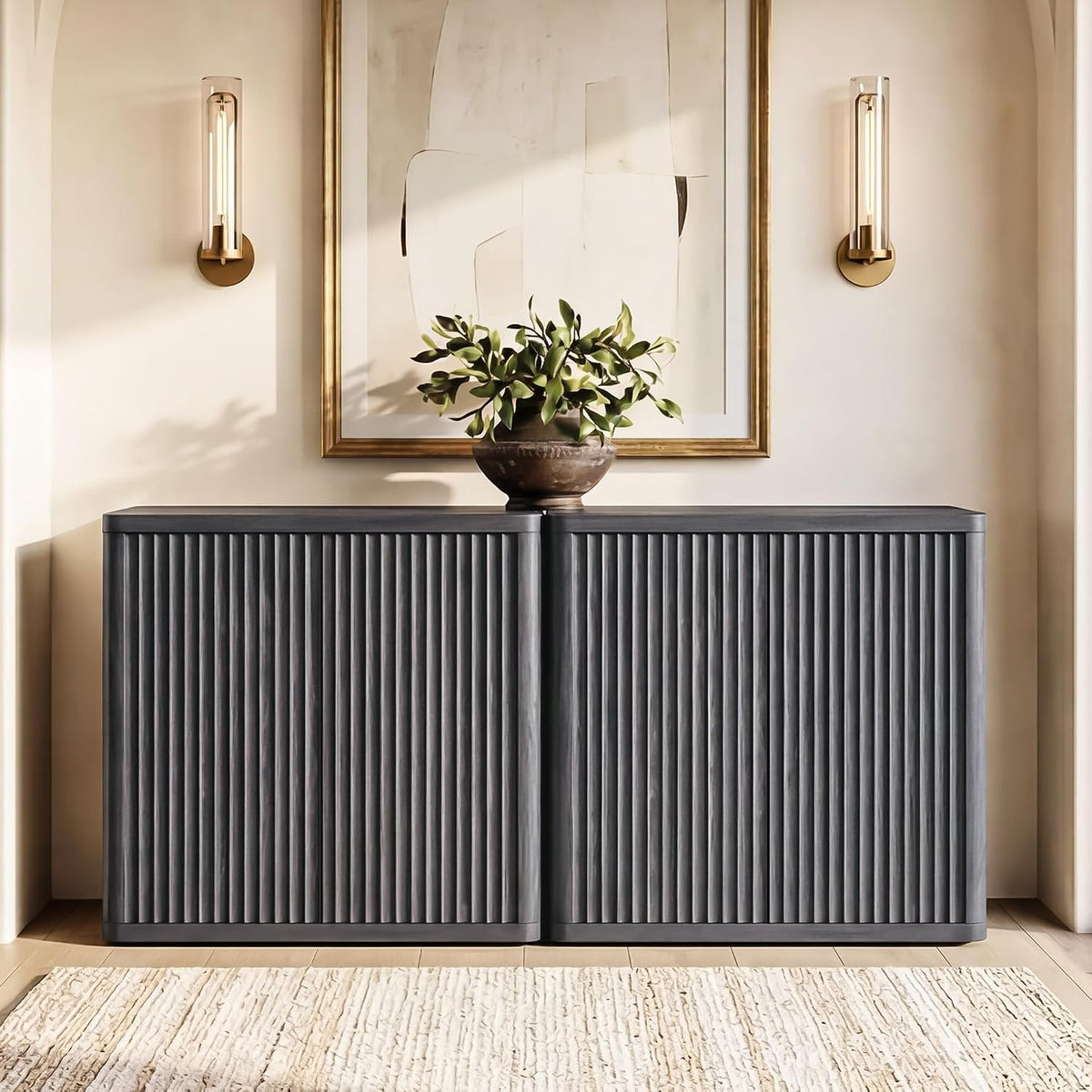 SICOTAS Buffet Cabinet with Storage 103.8" Sideboard Accent Modern Crede...