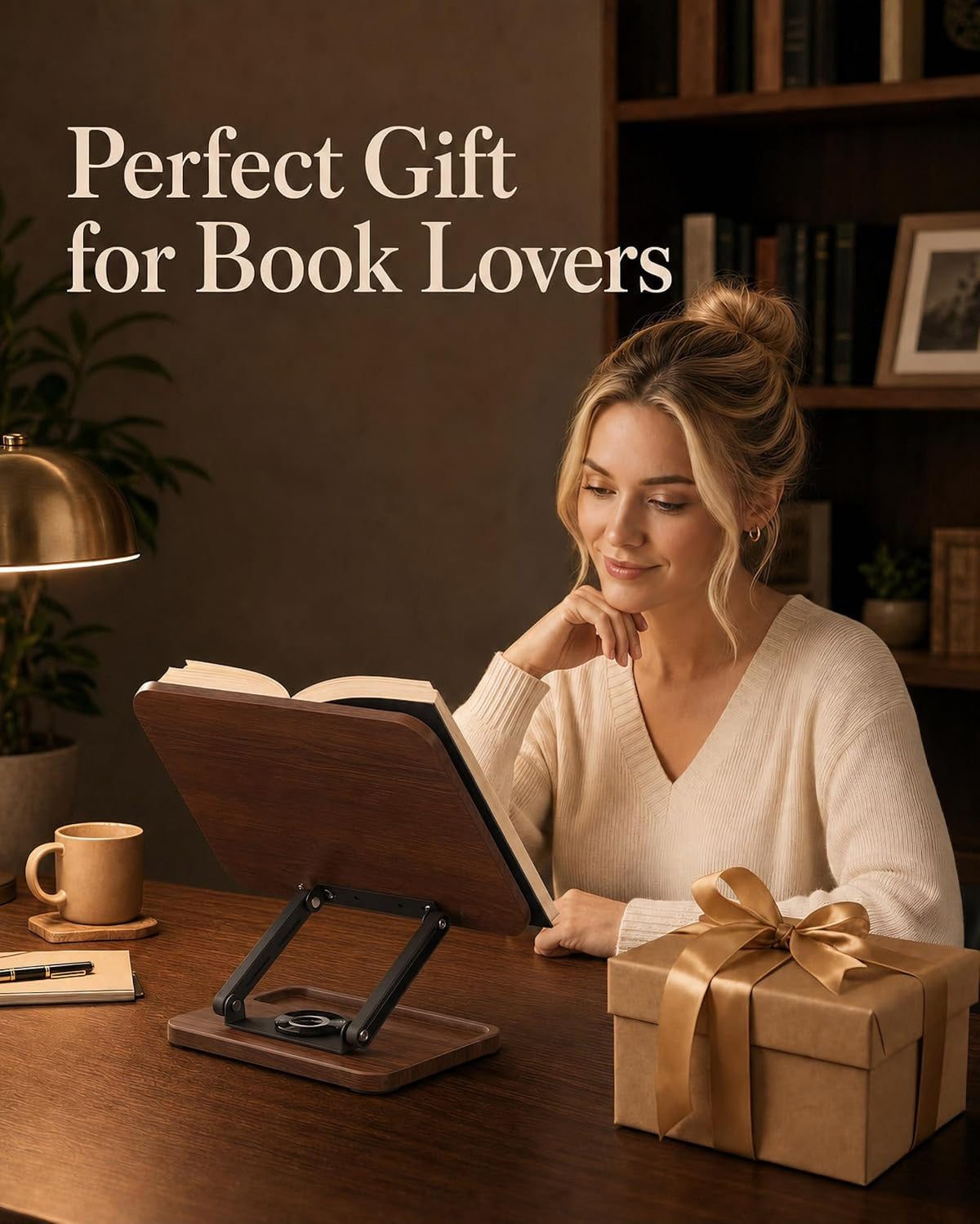 Adjustable Book Stand, Book Holders for Reading Hands Free