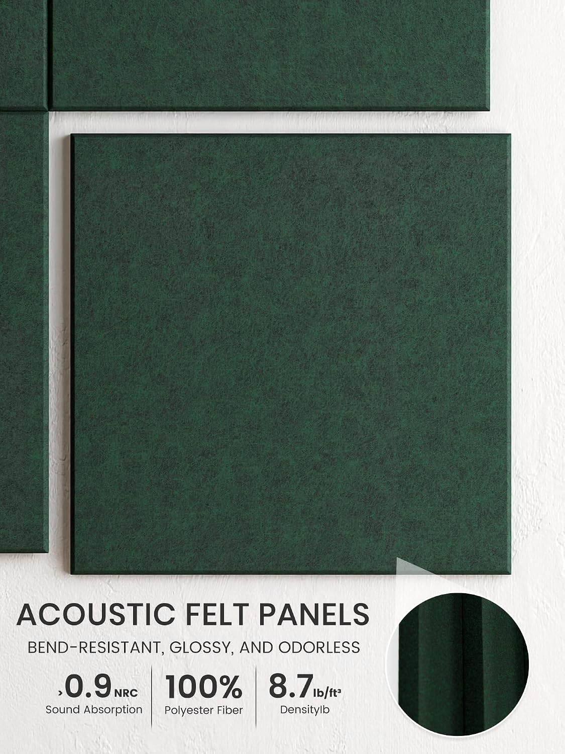 Bumusty 48" x 36" Large Cork Board Alternative, Christmas Green