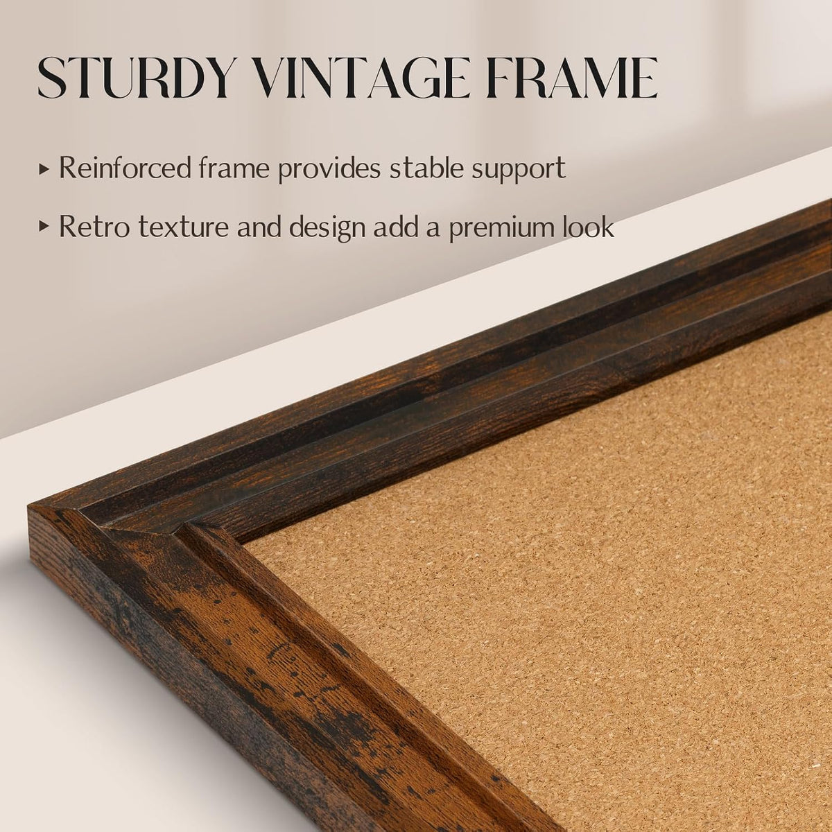 Cork Board Bulletin Board, 24"x18" Corkboard for Wall