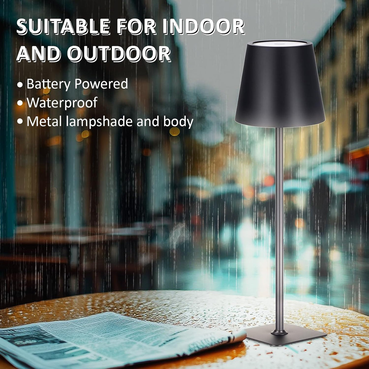 Retisee 12 Pack Cordless Table Lamp Portable Rechargeable Lamps, Black