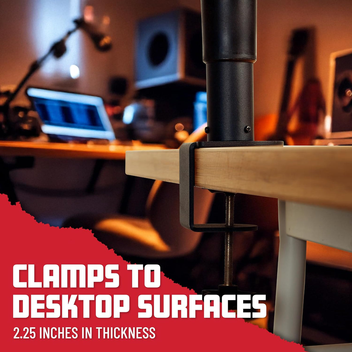 Gator Frameworks Desktop Clamp-On Studio Monitor and Speaker Stand with EVA F...