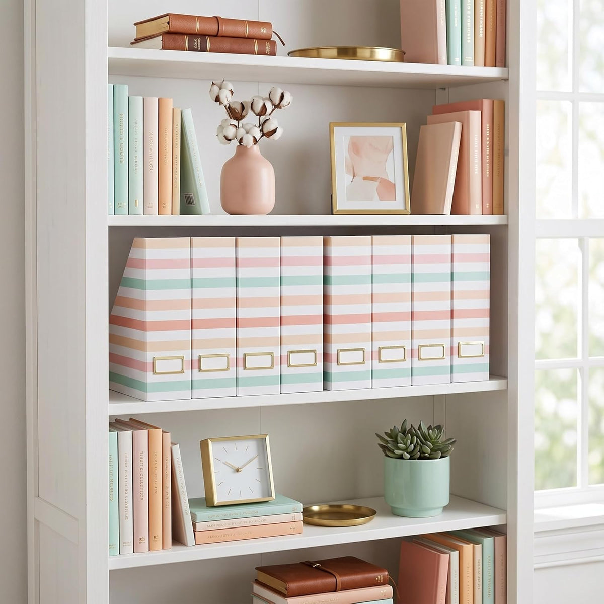 BLU MONACO | Cardboard Magazine File Holder Set of 4 | Vertical Magazine File...