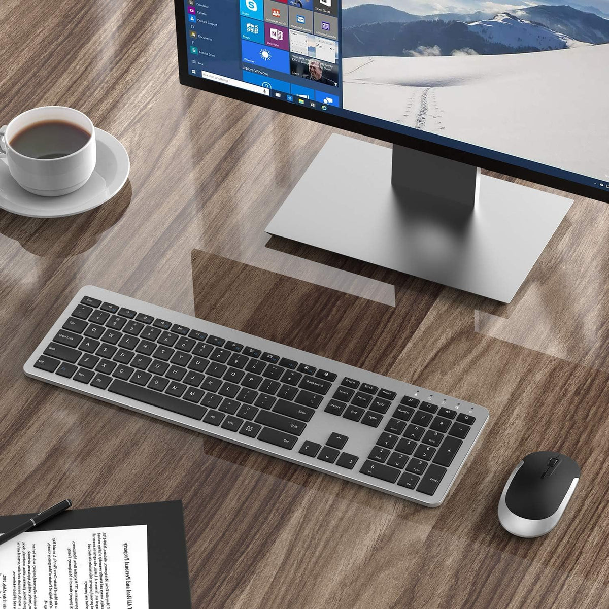 seenda Wireless Keyboard and Mouse Combo, Slim Full-Size Design