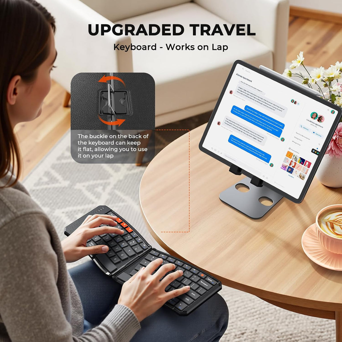 MEETION Foldable Bluetooth Keyboard, Split Ergonomic, Portable