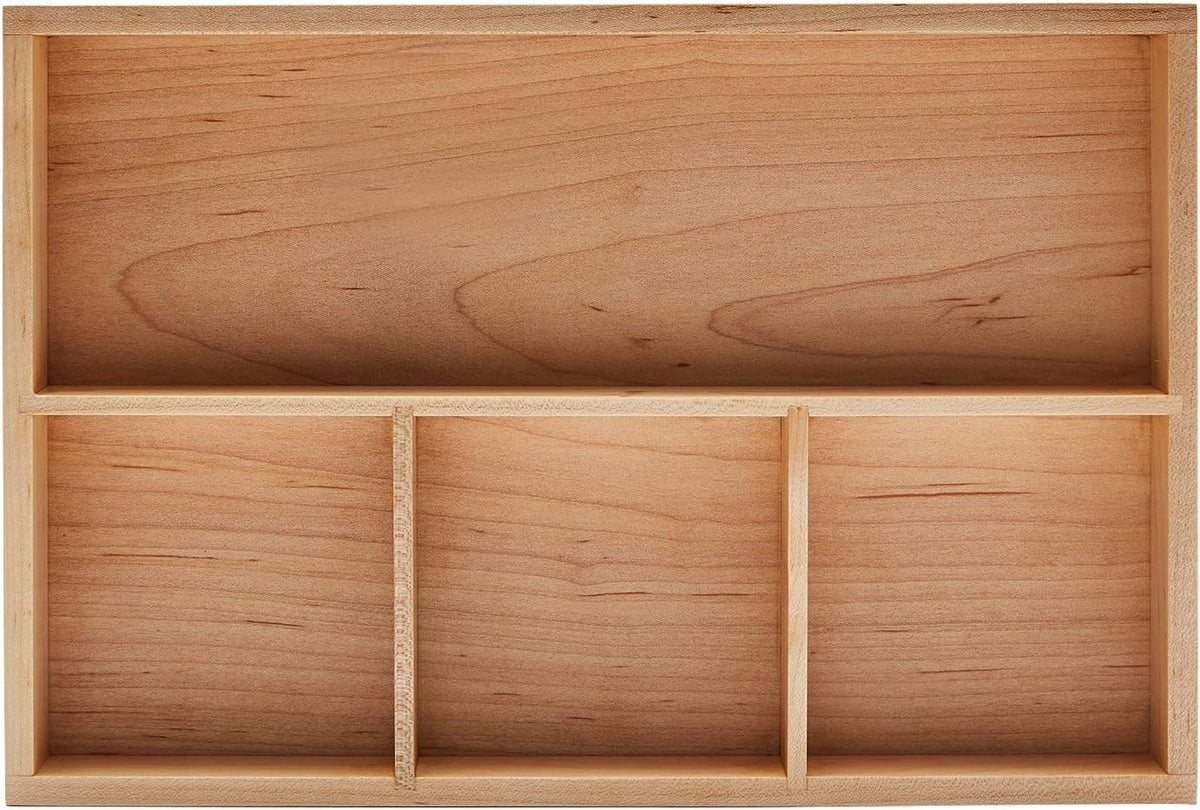 pandapark Wood Organizer Tray,Black Walnut,Desk & Drawer Storage Box (Map...