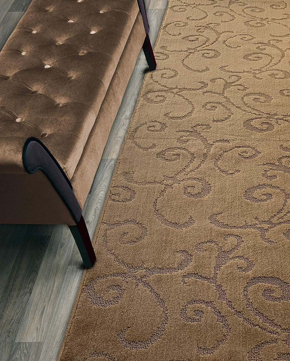 4 Ft Beige Entryway Kitchen Bath Rug Mat, Custom Size, Non Slip Washable