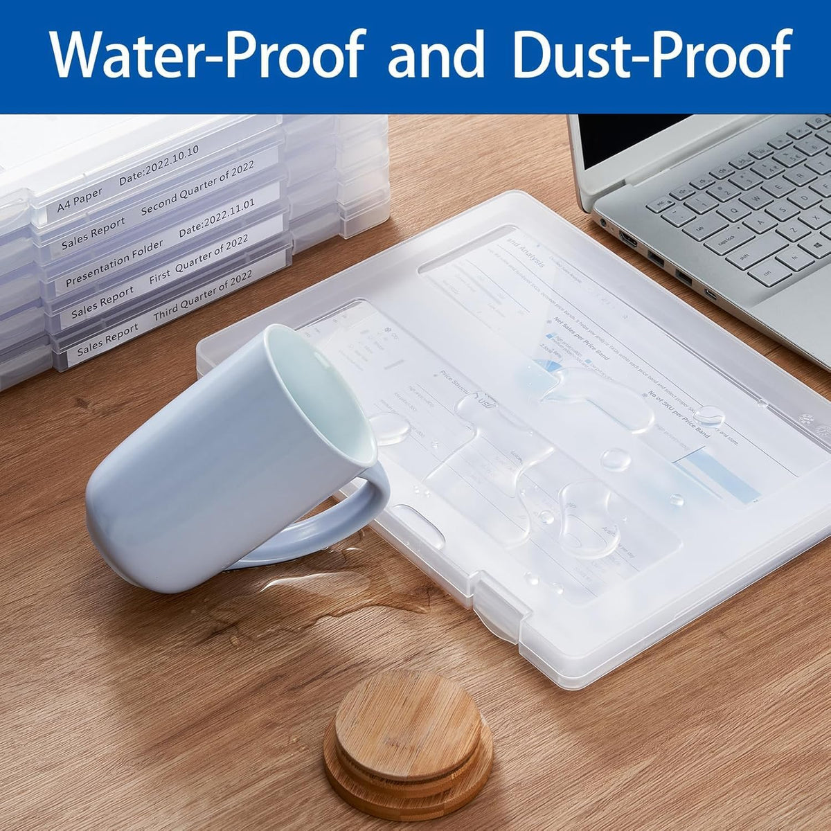 6 Packs A4 Paper Storage Boxes, 8.5 x 11 Plastic Portable Project Case for US...