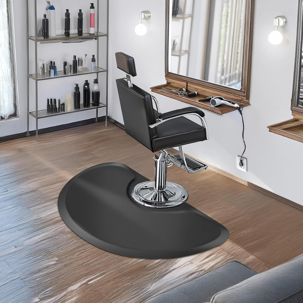 Saloniture 3 ft. x 4 ft. Salon & Barber Shop Chair Anti-Fatigue Mat - Bla...
