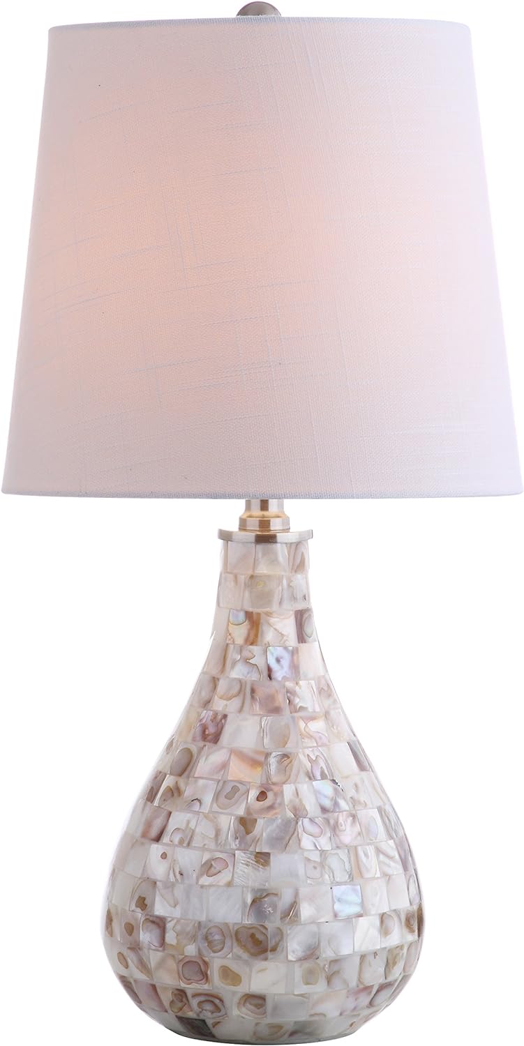 JONATHAN Y Mona Coastal Mini LED Table Lamp 20.5" Bedside, Seashell