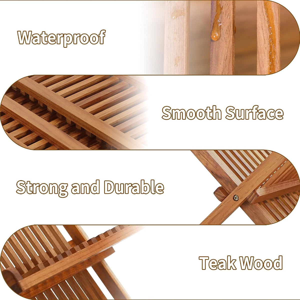 Utoplike Teak Wood Dish Drying Rack, Foldable Plate Organizer Countertop