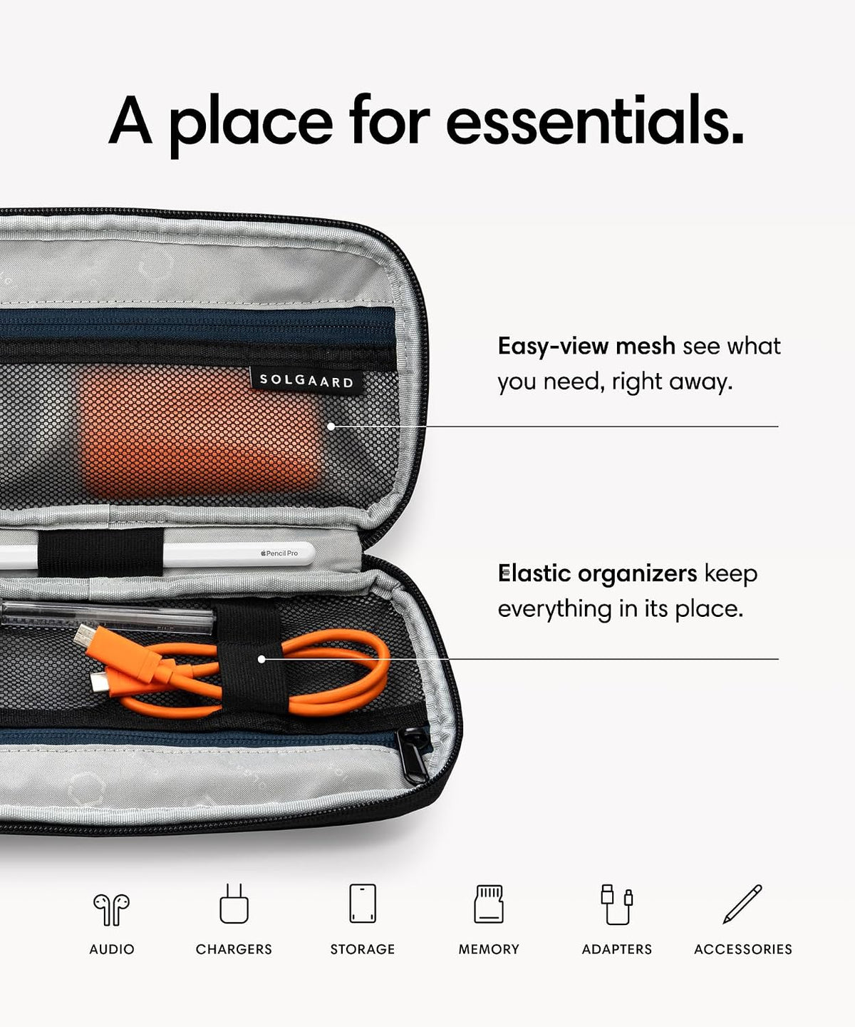 Solgaard Lifekit Versa Organizer -Travel Pouch Kit & Toileltry Bag (Black)