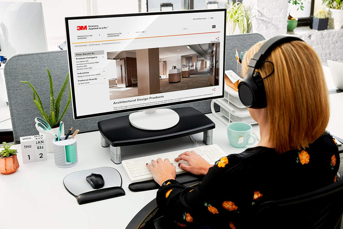 3M Extra Wide Adjustable Computer Monitor Stand, 20 in x 12 in