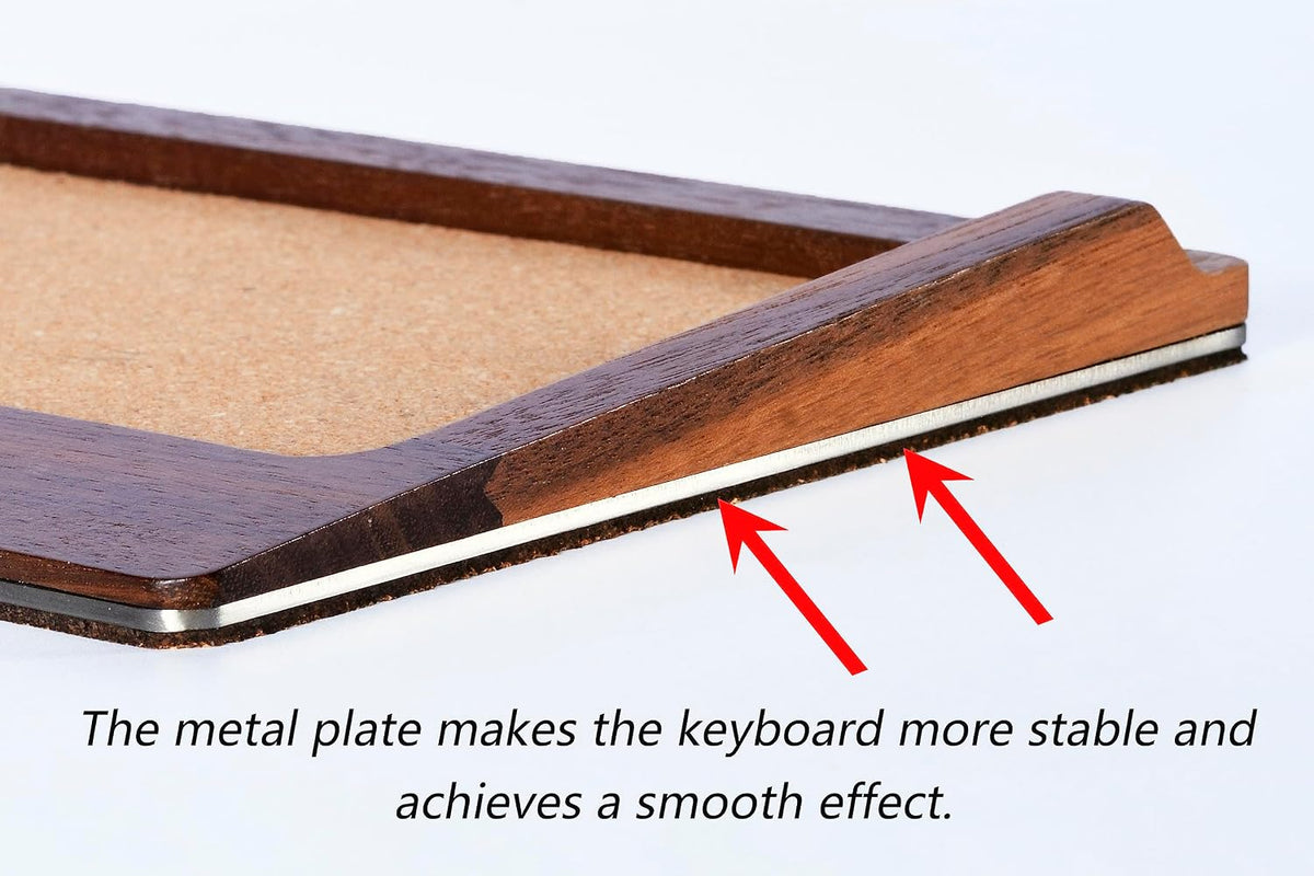 SAMDI Apple iMac Stand Base, Stainless Steel/Wooden Keyboard Tray - Magic Key...