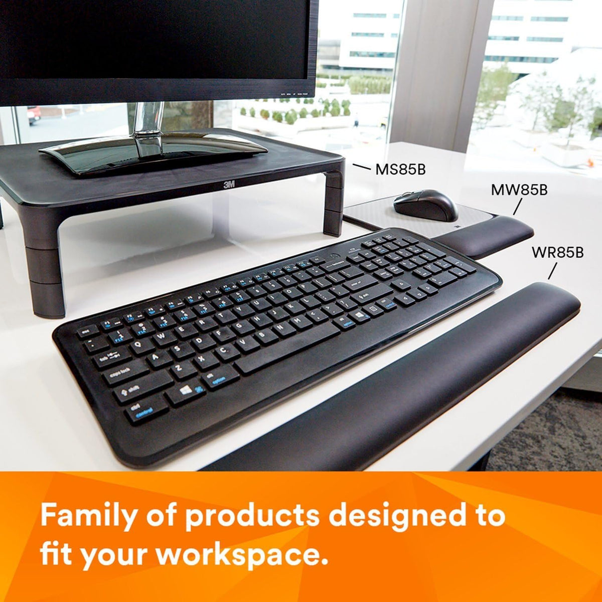 3M Adjustable Computer Monitor Stand, 16 in x 12 in x 13.6 in