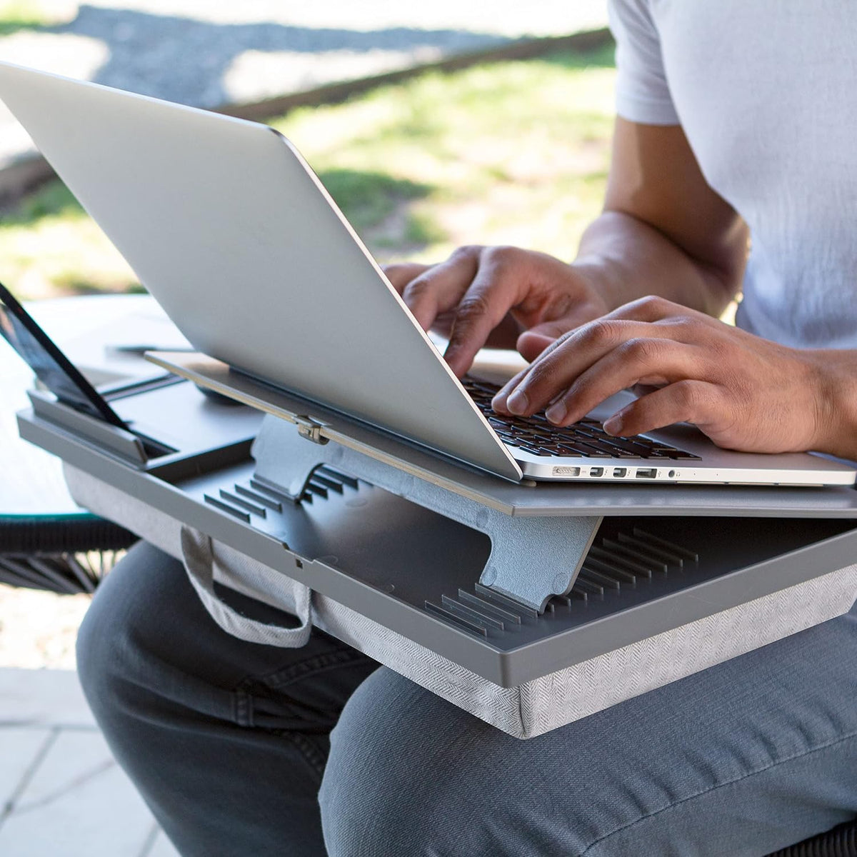 LAPGEAR Ergo Pro Lap Desk with 20 Adjustable Angles, Mouse Pad, and Phone Hol...