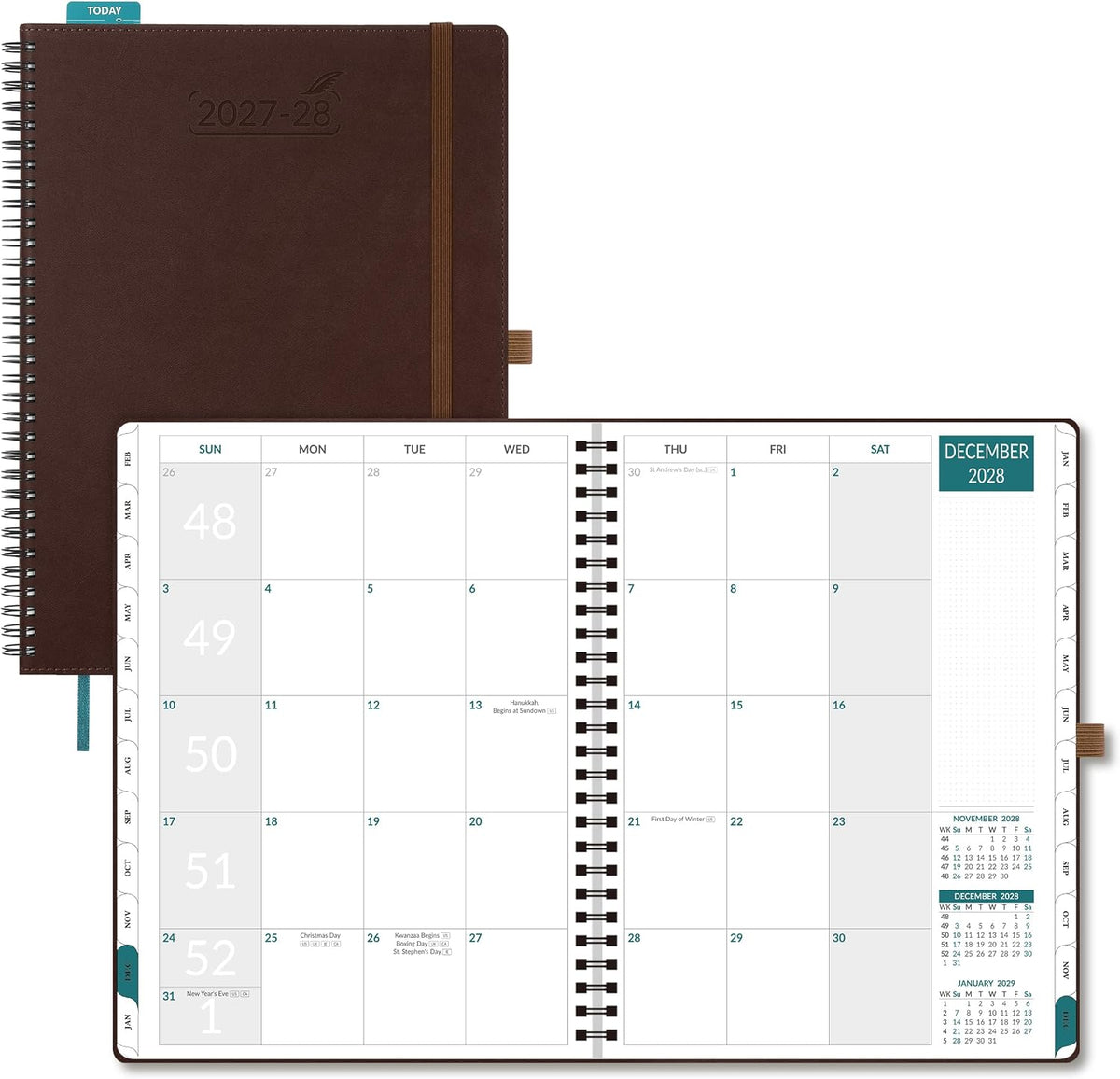 BEZEND Monthly Planner 2027-2028, 2-Year Calendar (8.5"x11") 120GSM...