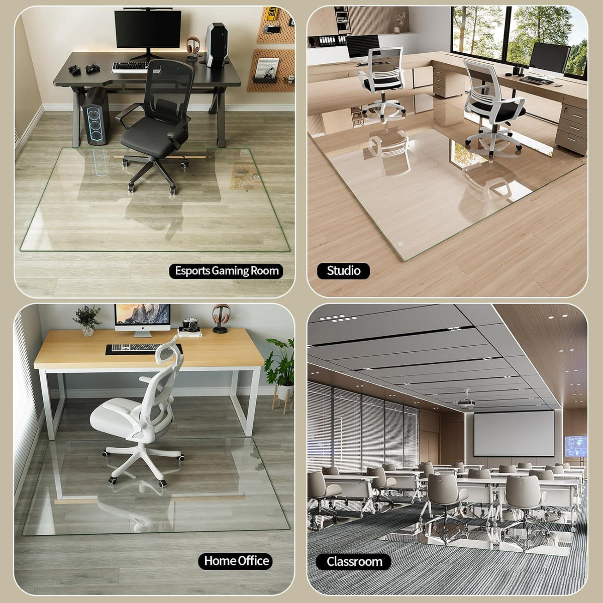 Koonmi 60" x 80" Office Chair Mat for Hardwood Floors & Carpets