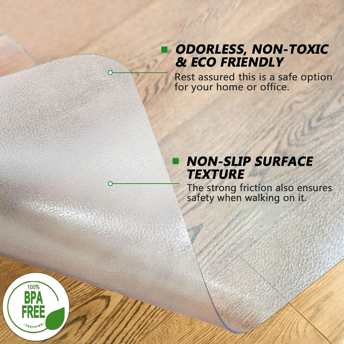 100pointONE Office Chair Mat- 46" x 60" Clear Floor Protector Mat f...