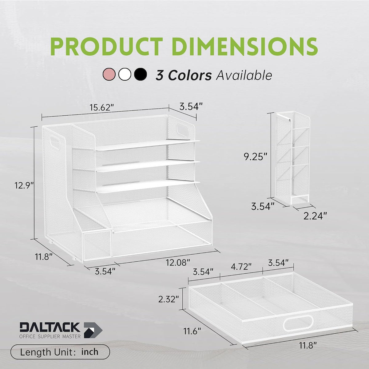 5-Tier Desk Organizer with File Holder & Pen Holder & Sliding Drawer,...