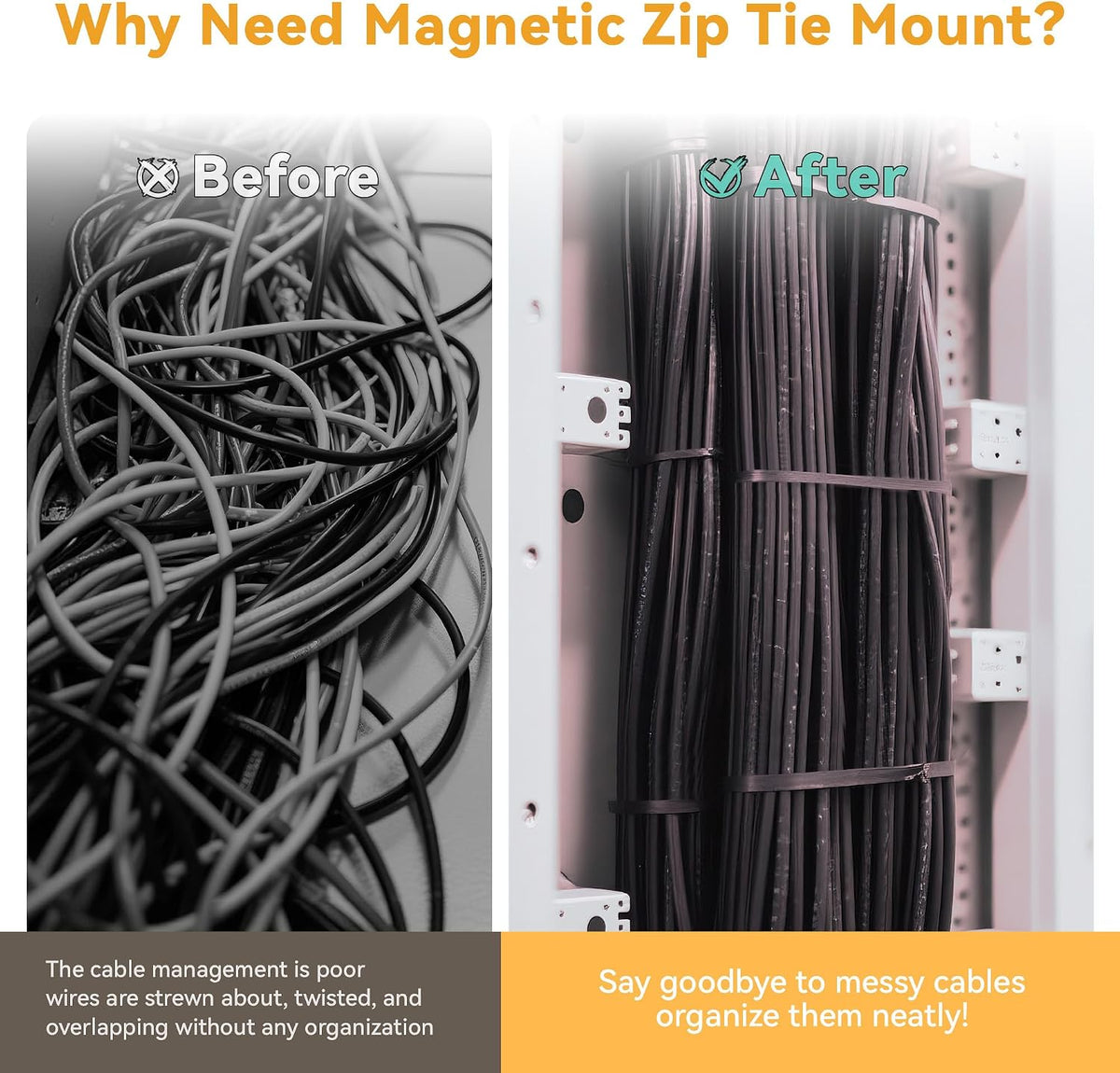 20 Pcs Magnetic Zip Tie Mount Base 26lbs Strong Magnetic Zip Tie Holder Multi...