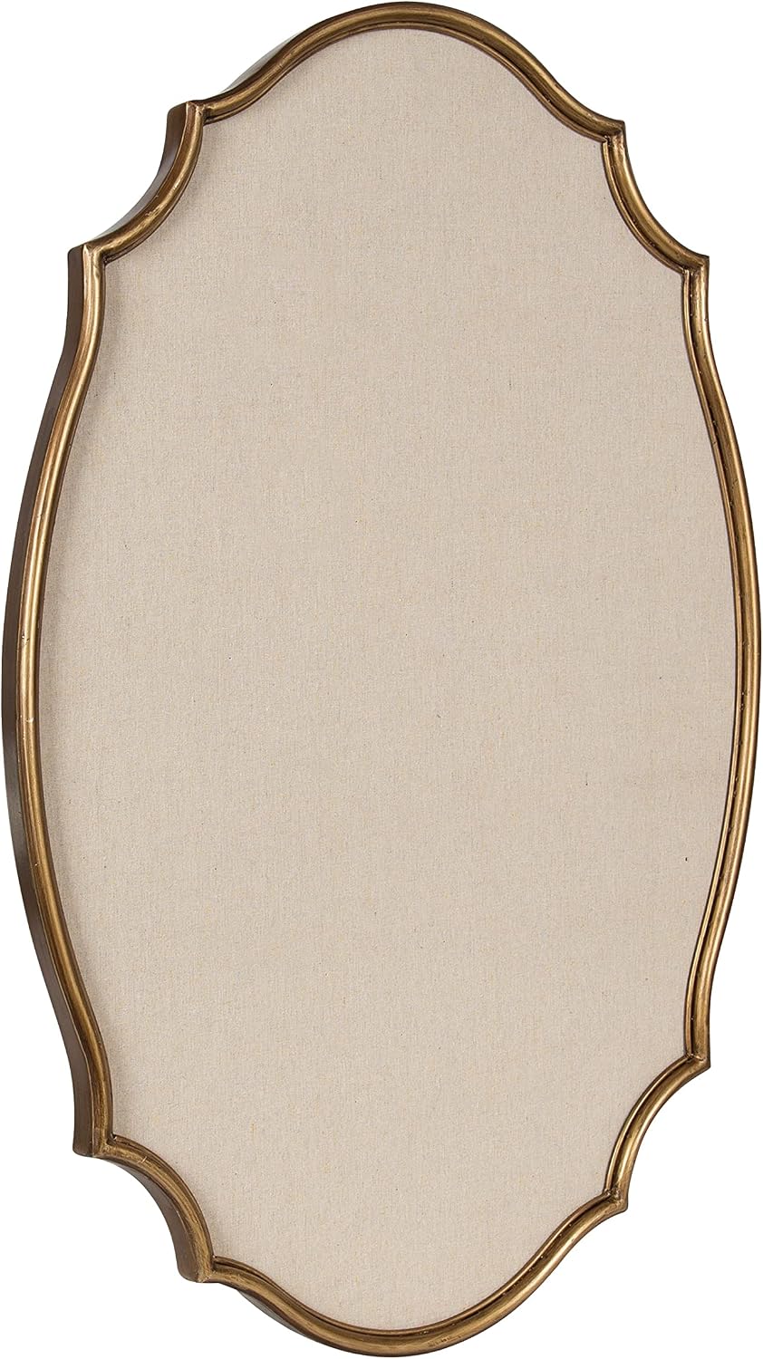 Kate and Laurel Leanna Decorative Scalloped Metal Pinboard; 24 x 36; Gold; Fr...