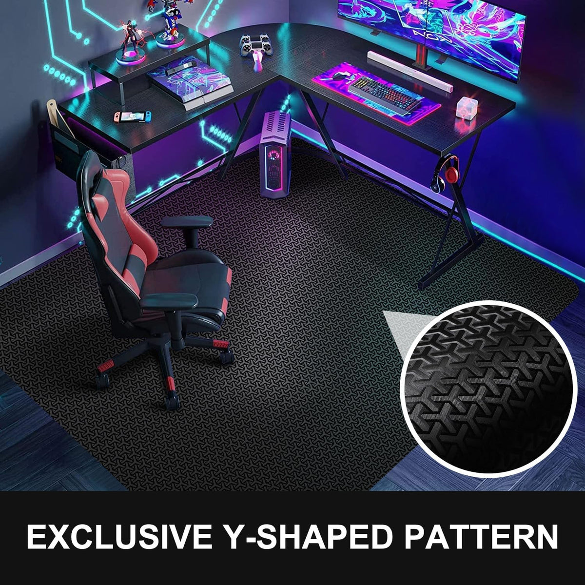 Office Chair Mat for Hard Floor, 60"x75" Large Durable Computer Cha...