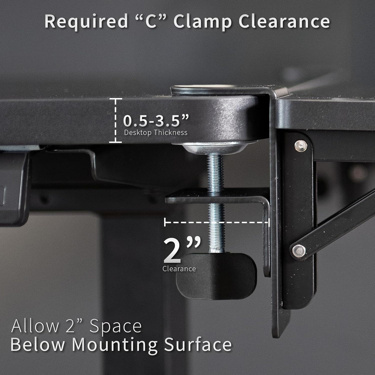 VIVO Black Clamp-on 6 x 9 inch Desk Extender, DESK-EXT09